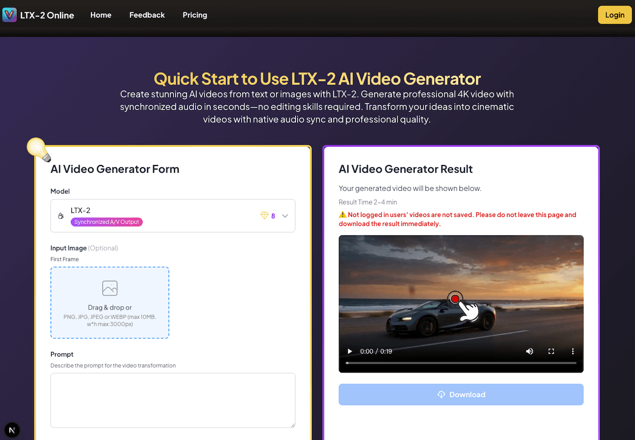 Screenshot 2 of LTX-2 AI Video Generator