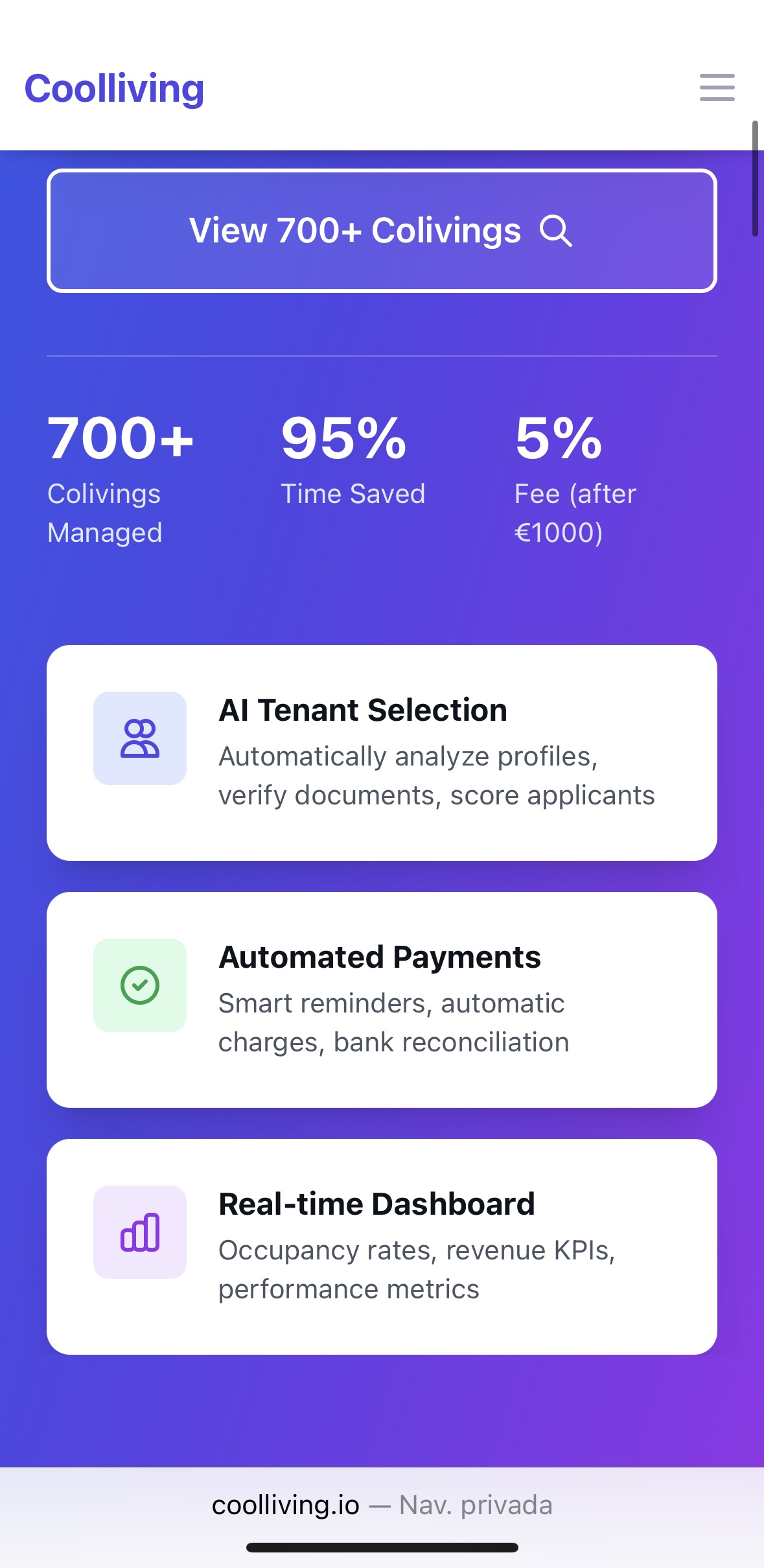 Screenshot 1 of coolliving.io