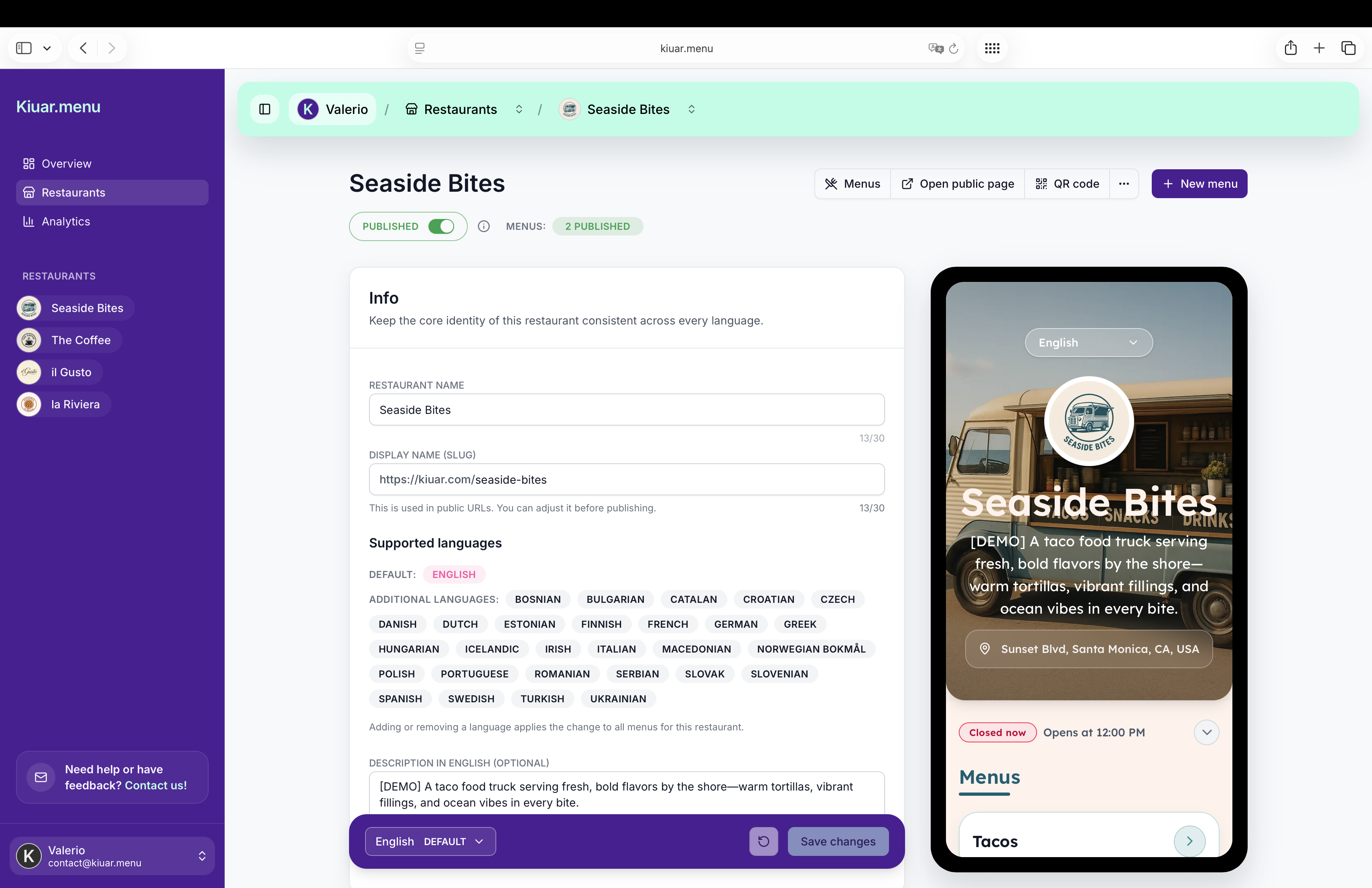 Screenshot 6 of Kiuar.menu