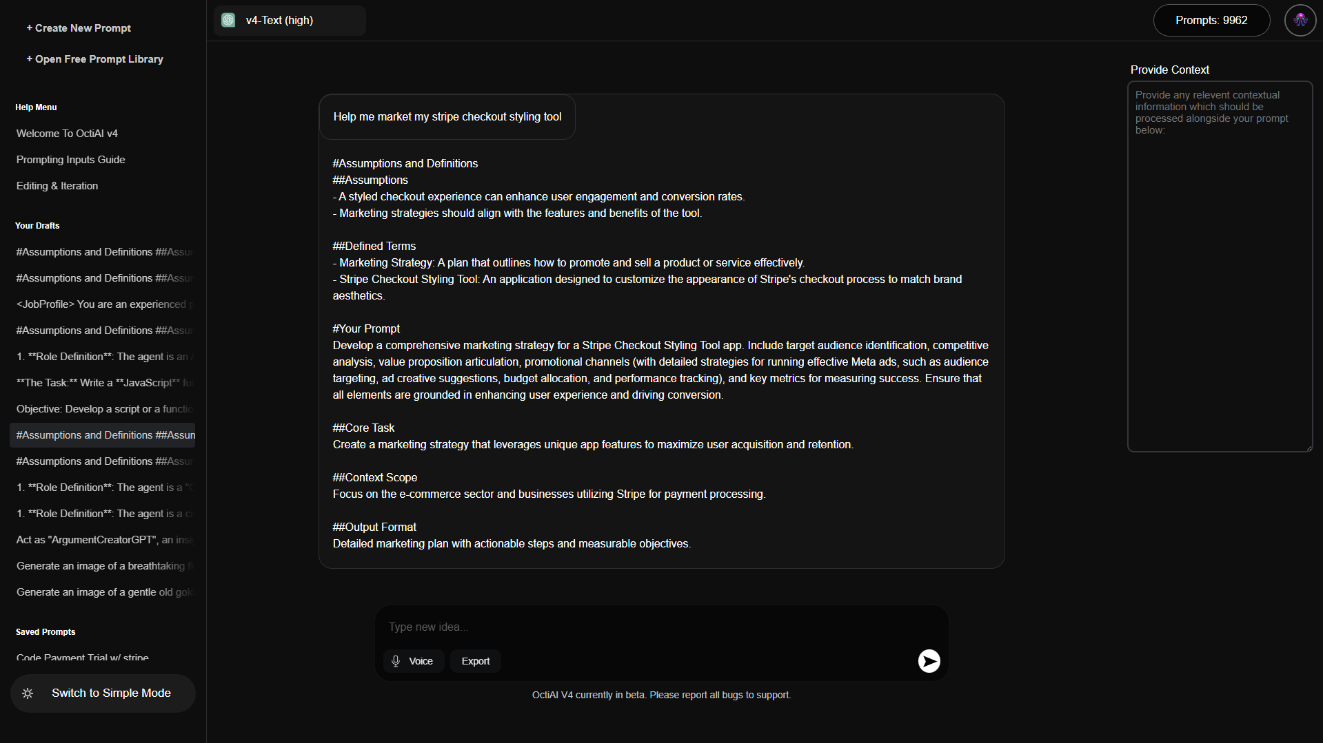 Screenshot 2 of OctiAI — Prompt Engineering Services