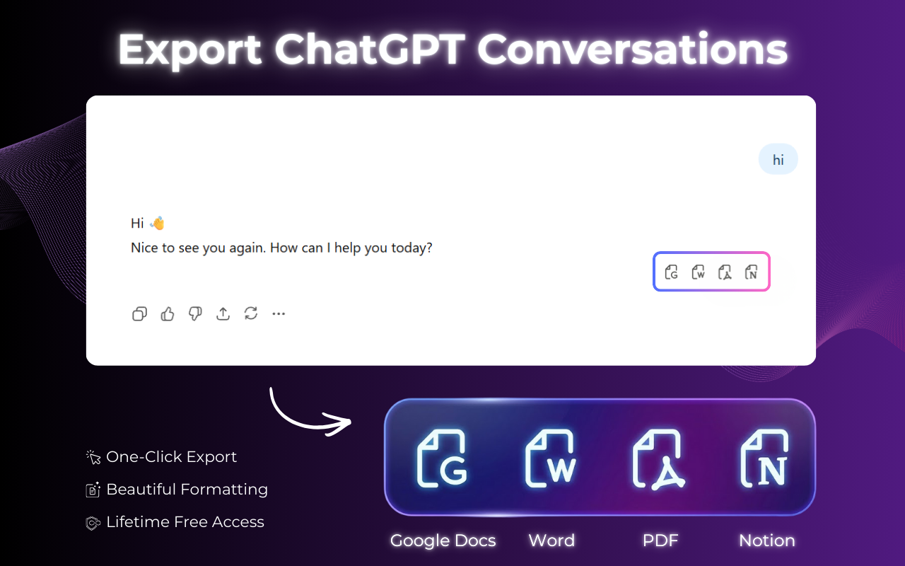 Screenshot 1 of Export ChatGPT Conversation Extension