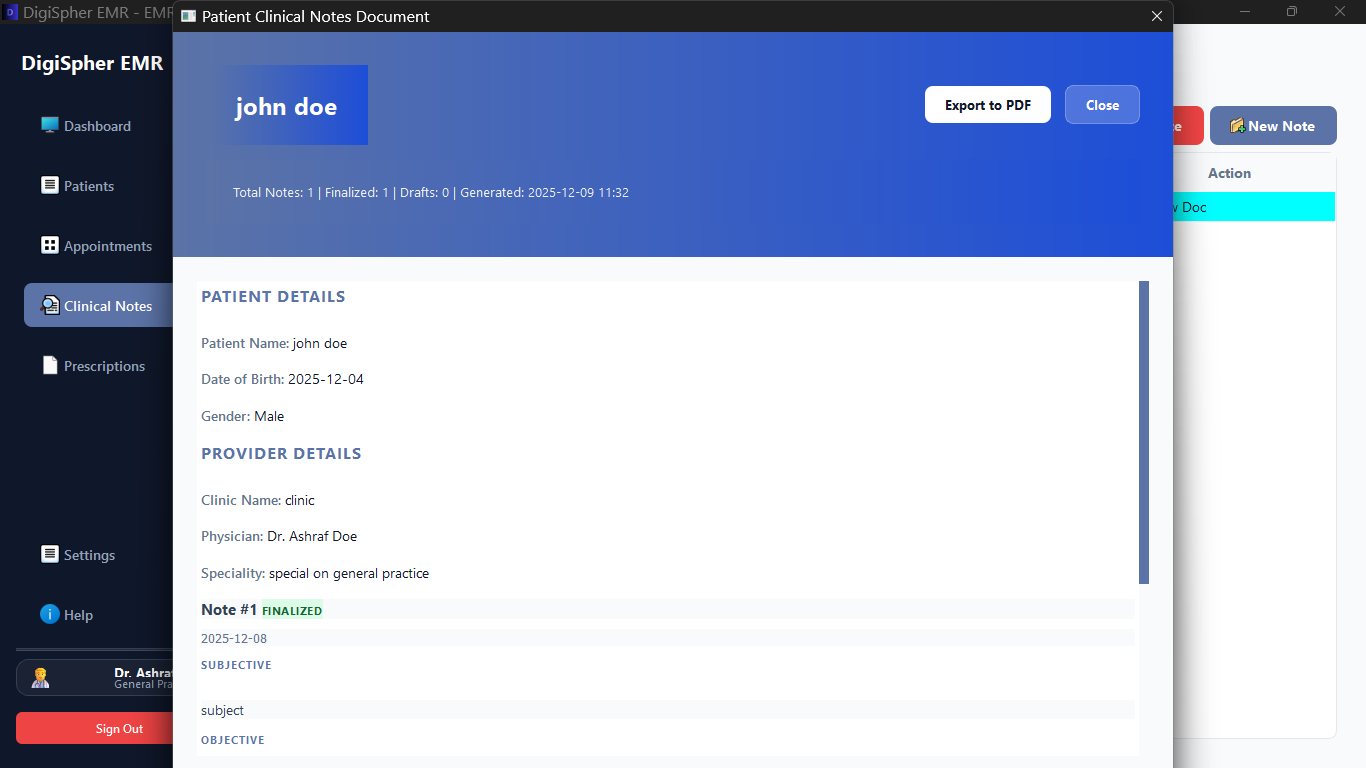 Screenshot 5 of DigiSpher EMR v1.1