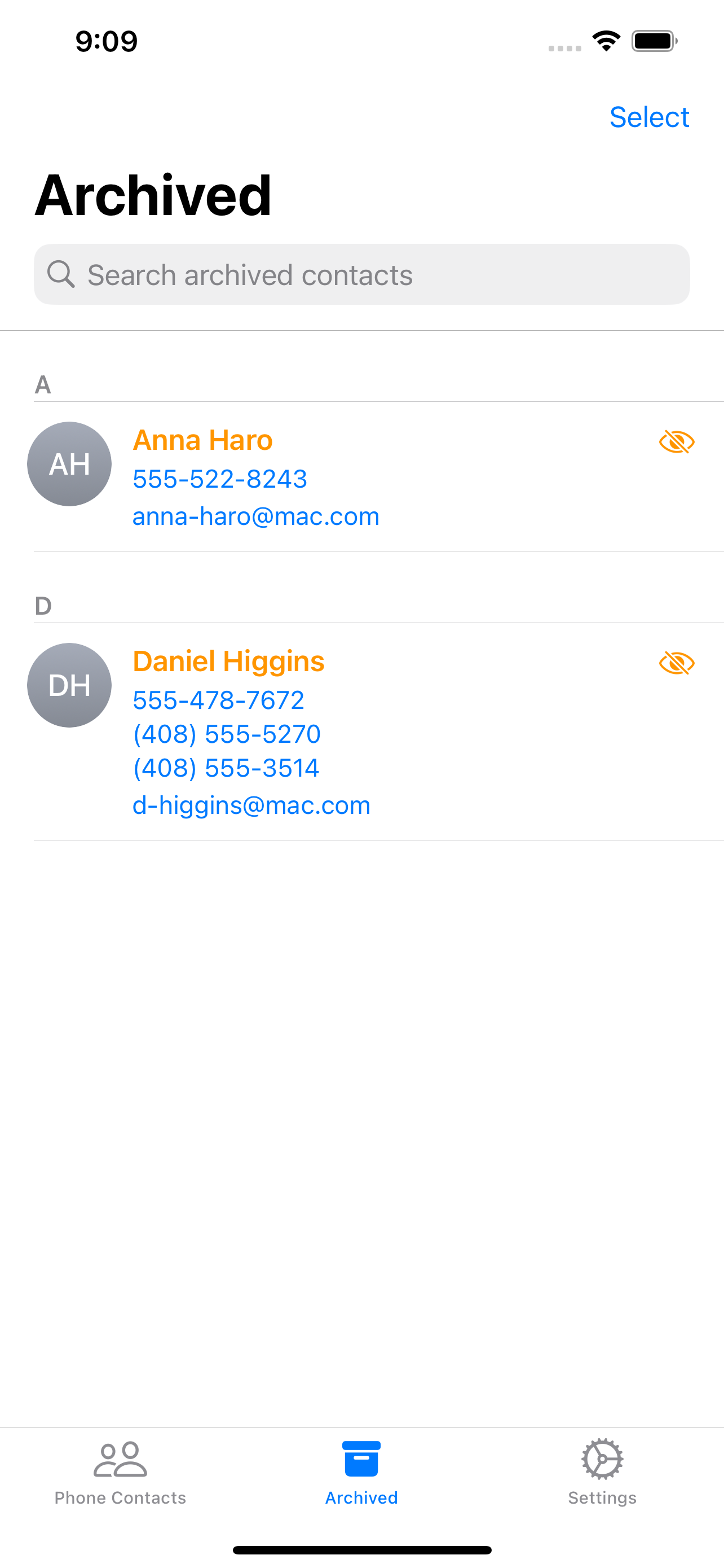 Screenshot 2 of ContactArchive