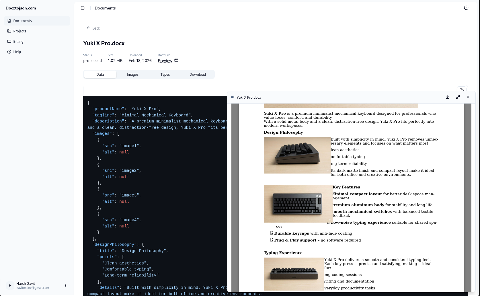 Screenshot 2 of DOCX to JSON Converter