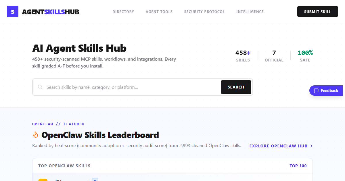 Screenshot 1 of Agent Skills Hub