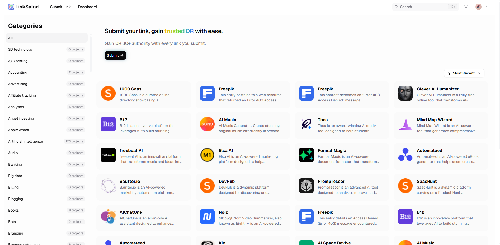 Screenshot 1 of LinkSalad