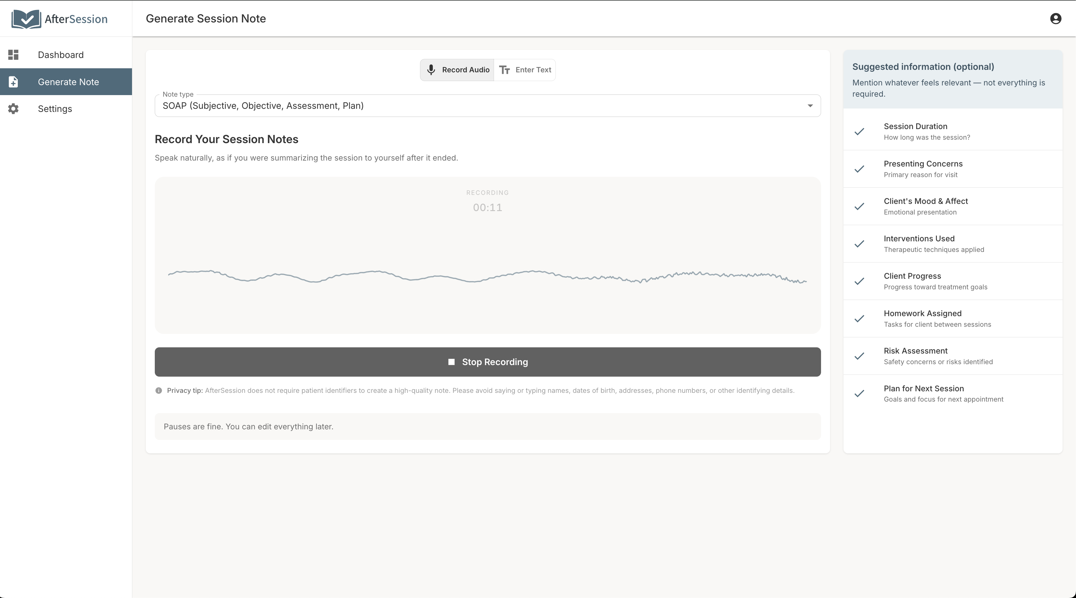 Screenshot 1 of AfterSession
