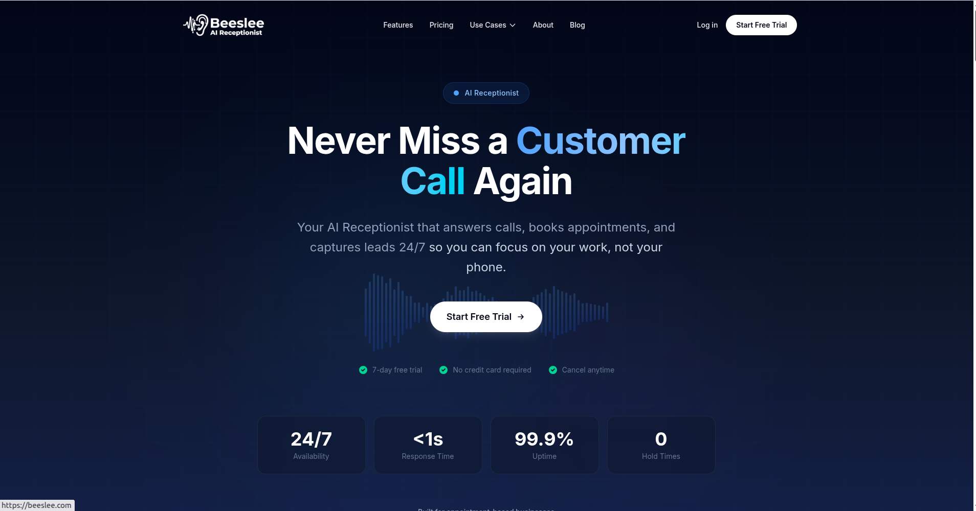 Screenshot 1 of Beeslee AI Receptionist